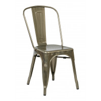 OSP Home Furnishings BRW29A4-GM Bristow Armless Chair, industrial steel Finish, 4 Pack